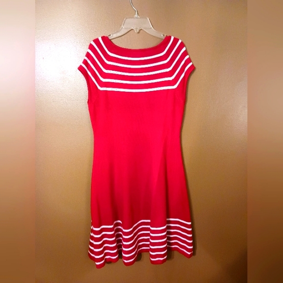 Eliza J Stripe Knit Fit and Flare Dress - Picture 2 of 4